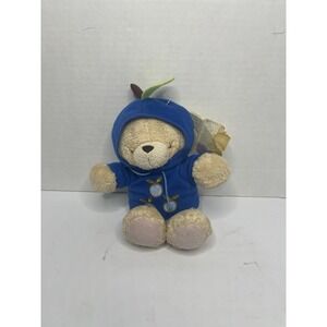 RARE Hallmark Forever Friends Bear Hug Baby Plush Stuffed Blue Fruit Hoodie NWT